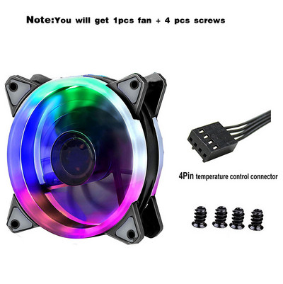 9cm 92mm LED ventiliatorius 90mm 4PIN 3PIN asmeninio kompiuterio stalinio kompiuterio korpuso aušinimo aušintuvo ventiliatorius 12V 9225 92x92x25mm GPU procesoriaus aušintuvas dviguba halo lemputė