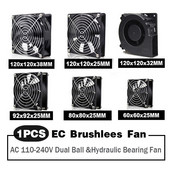 Ventilator axial EC 60mm 80mm 90mm 120mm Ventilator fără perii cu bilă AC 110V 120V 220V 230V 240V Ventilator carcasa computerului 6025 8025 9225 12038