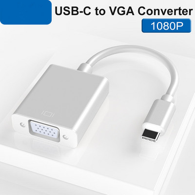 C tipo adapteris Hunderbolt 3 USB tipo C šakotuvas prie HD VGA 3,5 mm lizdo USB adapteris su C tipo maitinimu, skirtas MacBook Pro nešiojamajam telefonui