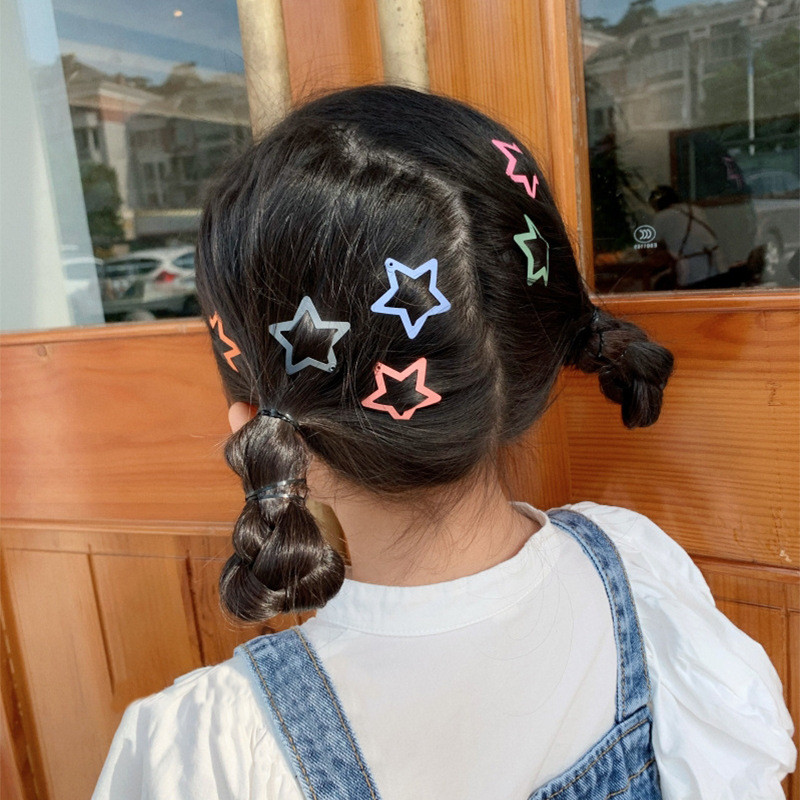 20 vnt. saldainių spalvos BB segtukas vaikiškas plaukų segtukas, šoninis segtukas plaukams priedai Galvos apdangalas Pentagrama nugaros galvos plaukų segtukas