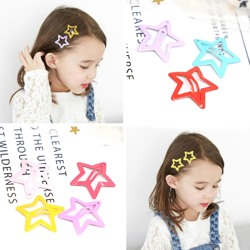 20 vnt. saldainių spalvos BB segtukas vaikiškas plaukų segtukas, šoninis segtukas plaukams priedai Galvos apdangalas Pentagrama nugaros galvos plaukų segtukas