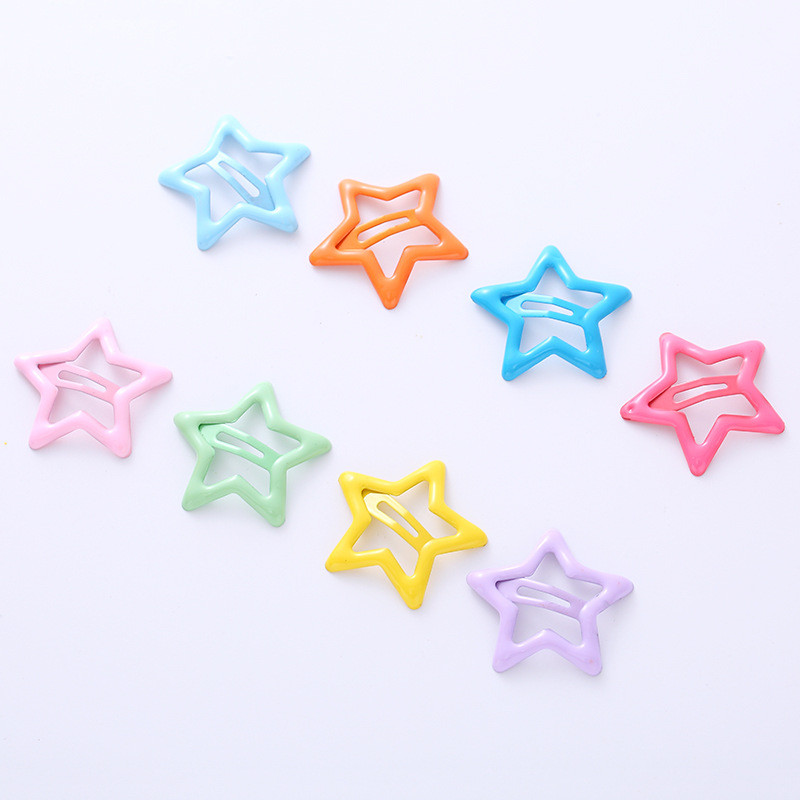 20 vnt. saldainių spalvos BB segtukas vaikiškas plaukų segtukas, šoninis segtukas plaukams priedai Galvos apdangalas Pentagrama nugaros galvos plaukų segtukas