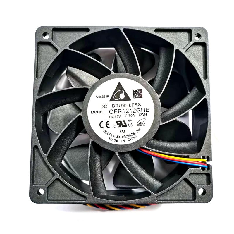 Novi 6000RPM QFR1212GHE 120*120*38mm 4wire 12V 2.7A za S15 S9 L3 + T9 + D5 Z9mini S11 M3 E9 + E10 A8 + A9 841 za Bitcoin Miner