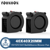 2 buc. ventilator pentru imprimantă 3D 40mm 4020 Turbo suflantă 24V 12V 5V Manșon cu bilă dublă Ventilatoare de răcire 40x40x20mm pentru răcitor imprimante 3D