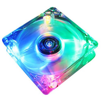 RGB Fan Clear 8cm with LED Lights Chassis Cooling Fan for PC gaming Computer Case Cooler 12V 8025