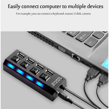 MZX 4 θύρες USB Hub 2.0 3.0 Concentrator Multi-hub Multi-Splitter Multiple Expander Adapter 3 0 2 Extension PC with Switch Cable