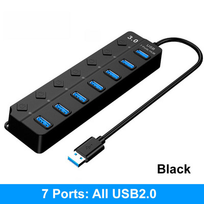 MZX 4 prievadų USB šakotuvas 2.0 3.0 koncentratorius kelių šakotuvų kelių skirstytuvų kelių plėtimosi adapteris 3 0 2 išplėtimo kompiuteris su jungiklio laidu