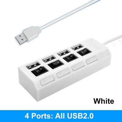 MZX 4 prievadų USB šakotuvas 2.0 3.0 koncentratorius kelių šakotuvų kelių skirstytuvų kelių plėtimosi adapteris 3 0 2 išplėtimo kompiuteris su jungiklio laidu