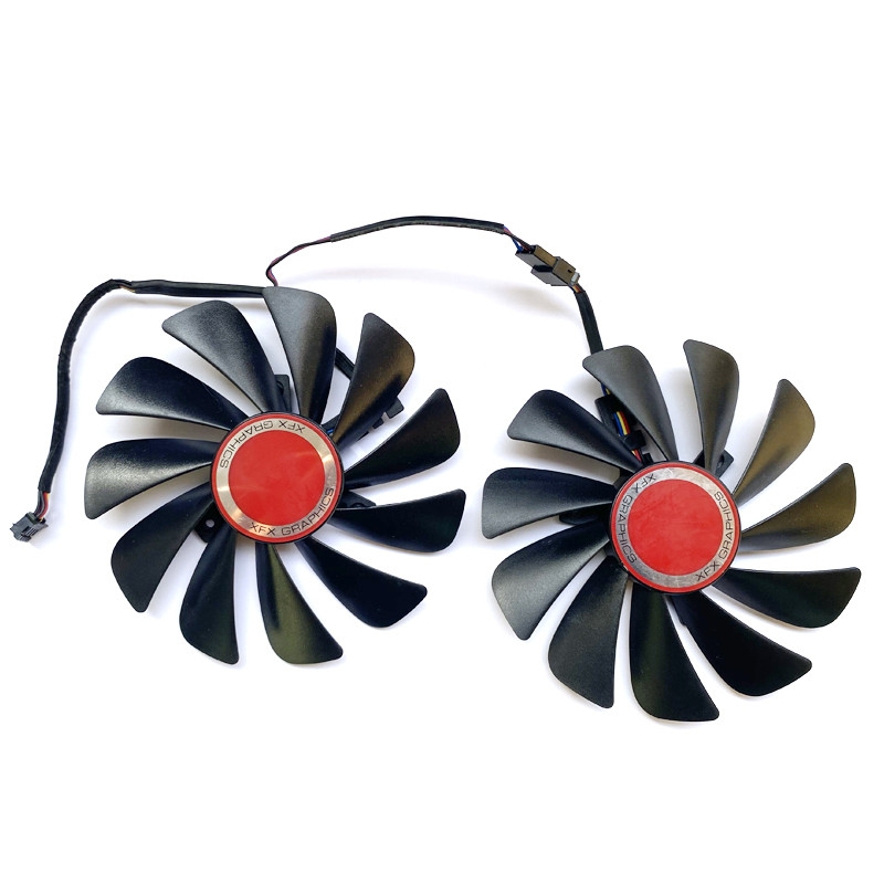 2 vnt Originalūs 95 mm 4 kontaktų FDC10U12S9-C CF1010U12S VENTILIATORIAI, skirti XFX RX580 GPU aušintuvo ventiliatoriui HIS RX 590 580 570 vaizdo plokštės aušinimui
