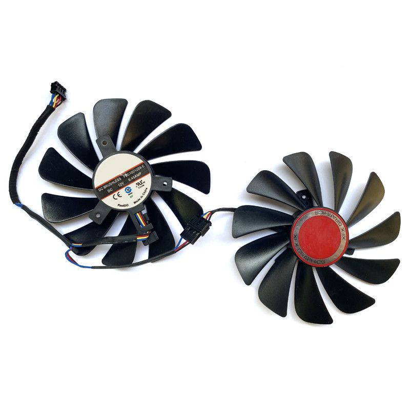 2 vnt Originalūs 95 mm 4 kontaktų FDC10U12S9-C CF1010U12S VENTILIATORIAI, skirti XFX RX580 GPU aušintuvo ventiliatoriui HIS RX 590 580 570 vaizdo plokštės aušinimui
