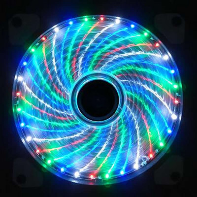 ARSYLID 33 LED 12 cm-es hűtőventilátor ház ház Napelem ventilátor csendes ventilátor Kék zöld piros fehér fény tápegység