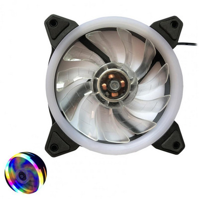 Praktický RGB chladič s fluidným ložiskom, štvorcový RGB chladiaci ventilátor, bezhlučný RGB chladič s gumovou podložkou