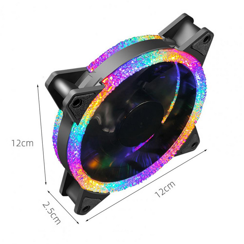 Kontrola temperature 12 cm za ured RGB Ventilator Kontrola temperature 12 cm za ured