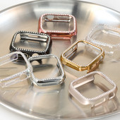 Gyémánt tok Apple Watch 7 41mm 45mm 44mm 40mm Tartozékok Bling lökhárítóvédő burkolat iWatch Series 8 3 4 5 6 SE számára