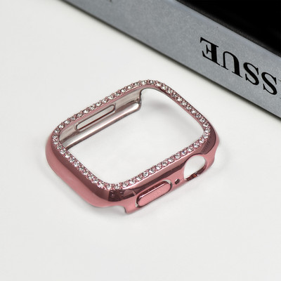 Gyémánt tok Apple Watch 7 41mm 45mm 44mm 40mm Tartozékok Bling lökhárítóvédő burkolat iWatch Series 8 3 4 5 6 SE számára