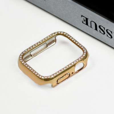 Gyémánt tok Apple Watch 7 41mm 45mm 44mm 40mm Tartozékok Bling lökhárítóvédő burkolat iWatch Series 8 3 4 5 6 SE számára