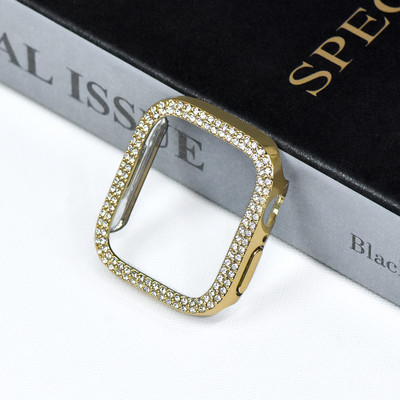 Gyémánt tok Apple Watch 7 41mm 45mm 44mm 40mm Tartozékok Bling lökhárítóvédő burkolat iWatch Series 8 3 4 5 6 SE számára