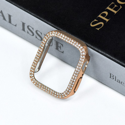 Gyémánt tok Apple Watch 7 41mm 45mm 44mm 40mm Tartozékok Bling lökhárítóvédő burkolat iWatch Series 8 3 4 5 6 SE számára