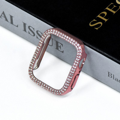 Gyémánt tok Apple Watch 7 41mm 45mm 44mm 40mm Tartozékok Bling lökhárítóvédő burkolat iWatch Series 8 3 4 5 6 SE számára