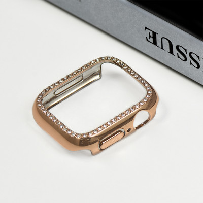 Gyémánt tok Apple Watch 7 41mm 45mm 44mm 40mm Tartozékok Bling lökhárítóvédő burkolat iWatch Series 8 3 4 5 6 SE számára