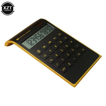 Creative Ultra-thin Portable Mini Gold Frame 10 Digital Calculator Solar Crystal Keyboard Dual Power Calculator Αναλώσιμα γραφείου