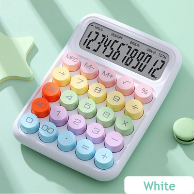 Calculator Kawaii Cartoon Candy Color Silențios Tastatură mecanică Calculator de desktop pentru învățare financiară și contabilă