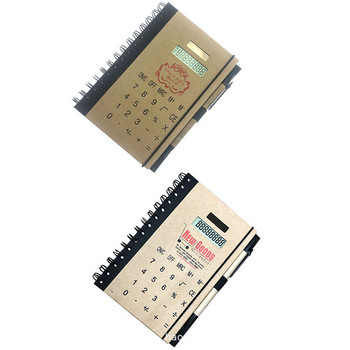 Ledger Calculator Notebook Calculator Combo with Pen Solar Student Finance Εφαρμόζεται Μεγάλη οθόνη Business Gift Calculator