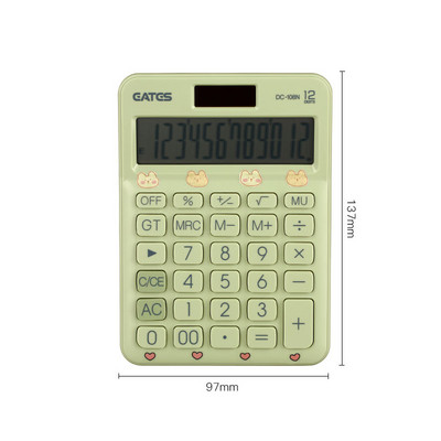 Cute Cartoon Calculator Fashion Student Portable Calculator Small Solar Financial Cashier Girl 12-bit Computer Dual Power System
