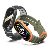 Dirželis, skirtas Mi Band 8 apyrankei Mi Band 7 dirželis, silikonas, suderinamas su MiBand 5 6 Vyriška, kvėpuojanti guminė laikrodžio apyrankė