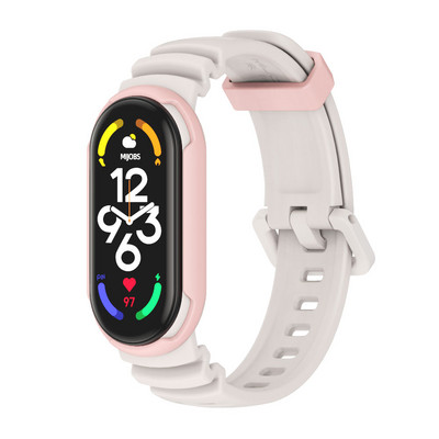 Dirželis, skirtas Mi Band 8 apyrankei Mi Band 7 dirželis, silikonas, suderinamas su MiBand 5 6 Vyriška, kvėpuojanti guminė laikrodžio apyrankė