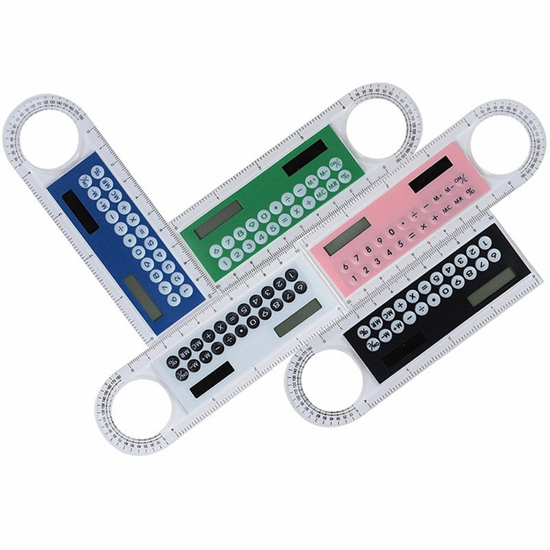 1 mini saulės skaičiuotuvas, daugiafunkcis didinamasis stiklas, 10 cm itin plonas liniuotės skaičiuotuvas, mokykliniai biuro reikmenys, 5 spalvos
