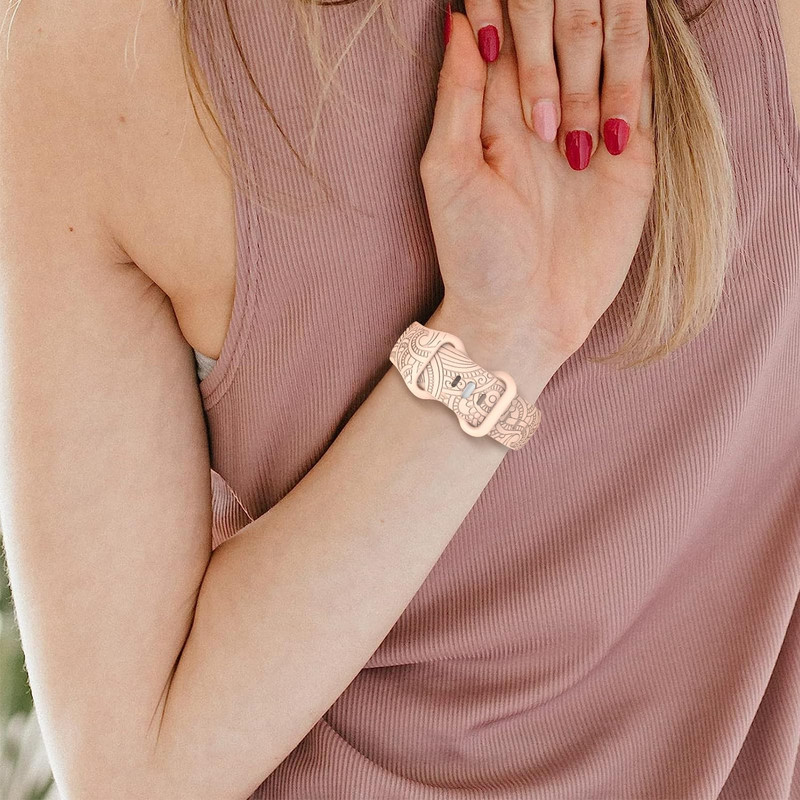 20 mm gėlėmis išgraviruota silikoninė apyrankė, skirta Samsung Galaxy Watch 4/5 juosta 40 mm 44 mm / laikrodis 3 41 mm / aktyvus 2 / laikrodis 4 klasikinis 42 mm 46 mm