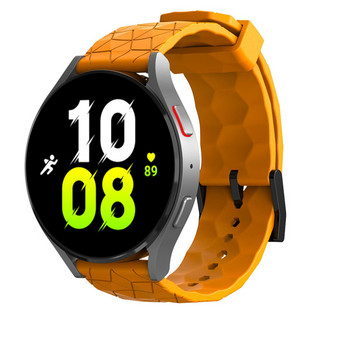 20mm 22mm силиконова каишка за Samsung Galaxy Watch 5 Pro 4 Classic 44 40mm 42mm 46mm Huawei GT 2/3 Football Pattern Sport Band