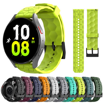 20 mm 22 mm silikona siksniņa Samsung Galaxy Watch 5 Pro 4 Classic 44 40 mm 42 mm 46 mm Huawei GT 2/3 futbola raksta sporta siksniņa