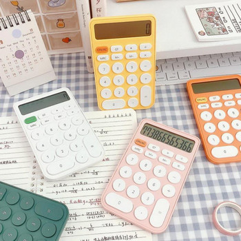 Прекрасна противоплъзгаща основа Candy Color Бизнес калкулатор Гъвкави ключове с батерии Калкулатор за ученик Ученически пособия