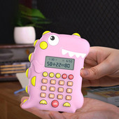 Skaitmeninis skaičiuotuvas Dinozauro formos įkraunamas LCD ekranas Vaikų ankstyvojo ugdymo pradinių klasių mokiniams Aritmetikos mokymas