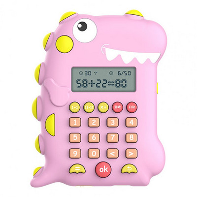 Skaitmeninis skaičiuotuvas Dinozauro formos įkraunamas LCD ekranas Vaikų ankstyvojo ugdymo pradinių klasių mokiniams Aritmetikos mokymas