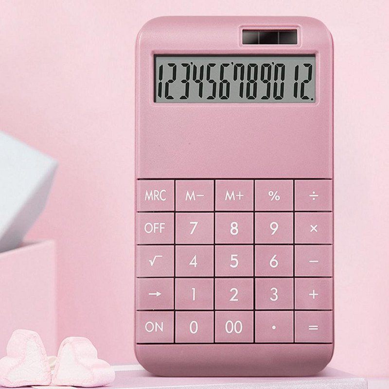 Ülisuure ekraaniga kalkulaator Tõhus kontoris vajalik päikeseenergial töötav lauaarvuti LCD-ekraaniga 12 õpilastele