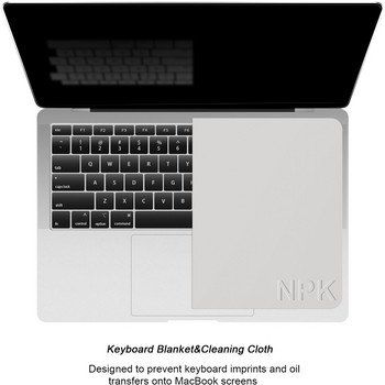 Μικροϊνών Προστατευτική μεμβράνη για φορητό υπολογιστή, κουβέρτα πληκτρολογίου παλάμης, πανί καθαρισμού οθόνης για φορητό υπολογιστή MacBook Pro 13/15/16 ιντσών