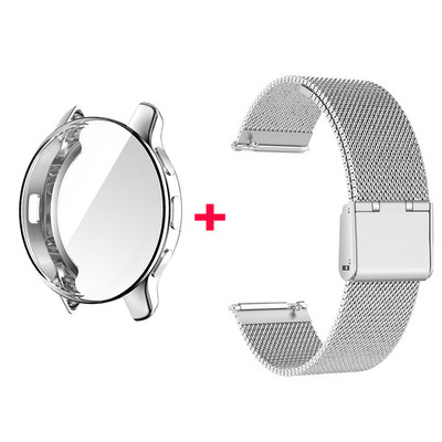 Metalinė apyrankė skirta Garmin Venu 2 Plus Venu 2 2S dirželiui iš nerūdijančio plieno juostos Garmin Vivoactive 4 4s visiškai dengiamam apsauginiam dėklui