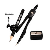 3 vnt. metalinių kompasų rinkinys su pieštukų drožtuvu, skirtas meno dizainui piešti Biuro mokyklos mokinio egzamino matematikos geometrijos piešimo reikmenys