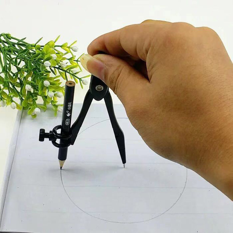 3 vnt. metalinių kompasų rinkinys su pieštukų drožtuvu, skirtas meno dizainui piešti Biuro mokyklos mokinio egzamino matematikos geometrijos piešimo reikmenys