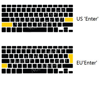 EU US English Keyboard Skin за Macbook Air 13 2018 A1932 Капак на клавиатурата Силиконов водоустойчив защитно фолио за кожа