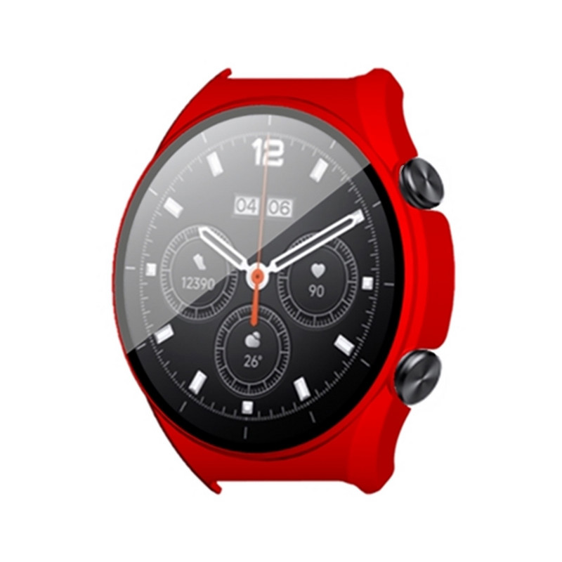 Laikrodžio ekrano apsauga, skirta „Xiaomi Watch S1 PC“ + grūdinta plėvelė kelių spalvų vientisas dėklas Išmanieji priedai buferio priedai