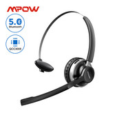 Mpow HC3 Bluetooth 5.0 ausinės su dvigubu triukšmu slopinamuoju mikrofonu, skaidraus belaidžio ir laidinio ausinės, skirtos nešiojamiesiems kompiuteriams skambučių centro telefonams