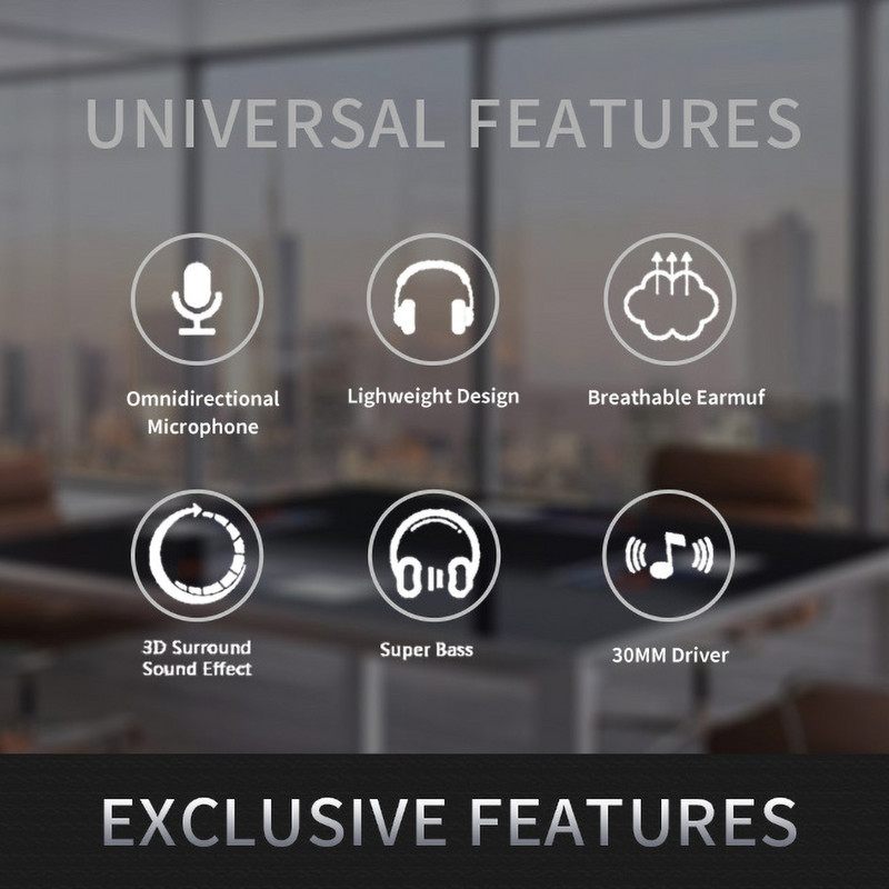 Triukšmą slopinančios kompiuterio ausinės 3,5 mm ausinės Laidinės ausinės su mikrofonu, lengvos nešiojamojo kompiuterio mokyklinio amžiaus vaikams