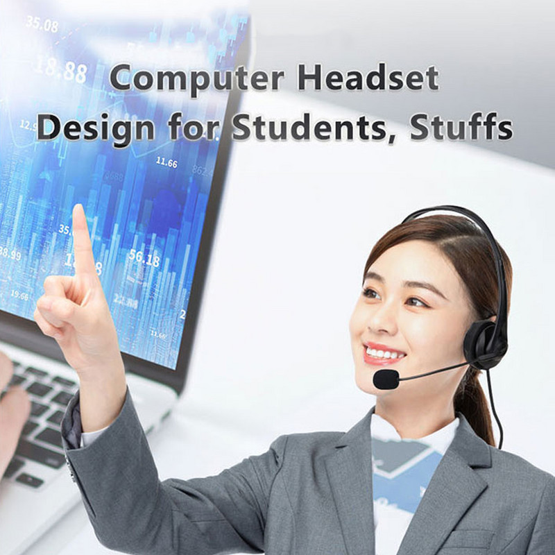 Ενσύρματα ακουστικά υπολογιστή 3,5 χιλιοστών Ακουστικά για φορητό υπολογιστή USB γενικής χρήσης με μικρόφωνο ακύρωσης θορύβου για βιντεοδιάσκεψη διδασκαλίας δικτύου συνομιλίας