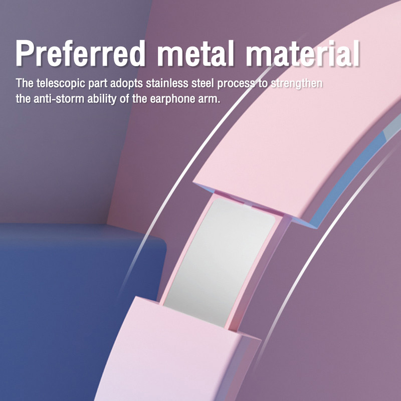 Kokkupandavad juhtmeta Bluetooth-kõrvaklapid mikrofoni LED-valgusega suured peakomplektid, mängukiiver, stereomuusika kõrvaklapid mobiiltelefoni sülearvuti jaoks