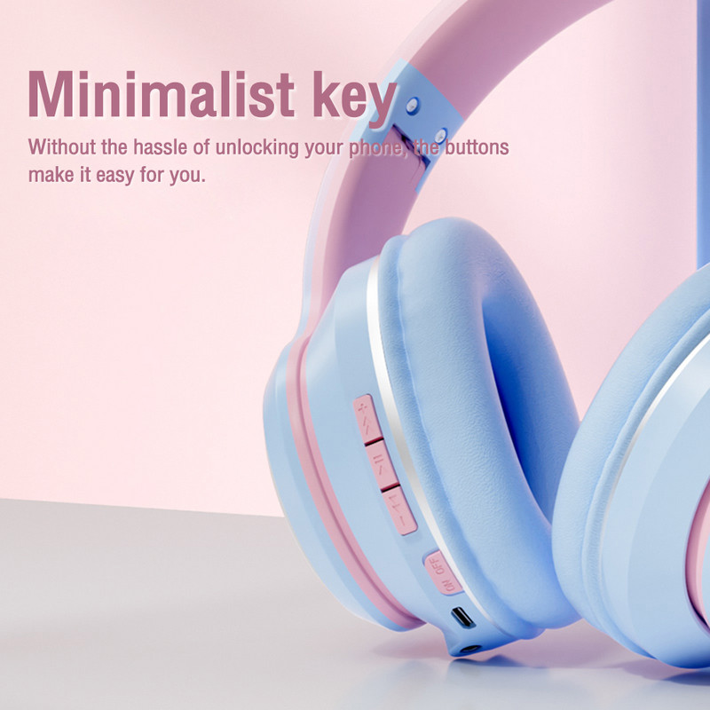 Kokkupandavad juhtmeta Bluetooth-kõrvaklapid mikrofoni LED-valgusega suured peakomplektid, mängukiiver, stereomuusika kõrvaklapid mobiiltelefoni sülearvuti jaoks