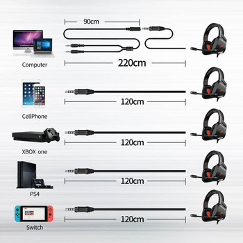 Ακουστικά παιχνιδιών Plextone G800 Ελαφριά ακουστικά PC Gamer 50mm Μονάδα κόρνας 190mm Μικρόφωνο για φορητό φορητό υπολογιστή PS4 XBOX One Auriculare